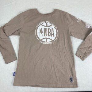 NBA Long Sleeve Shirt Youth 18-20 Brown Tan National Basketball Association New